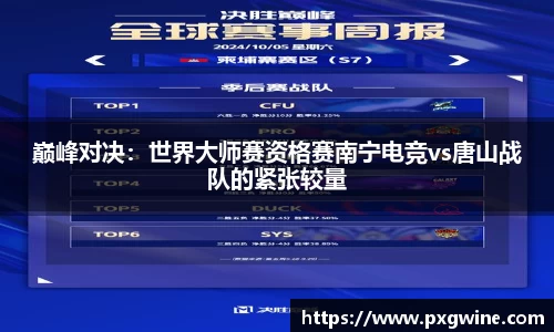 巅峰对决：世界大师赛资格赛南宁电竞vs唐山战队的紧张较量